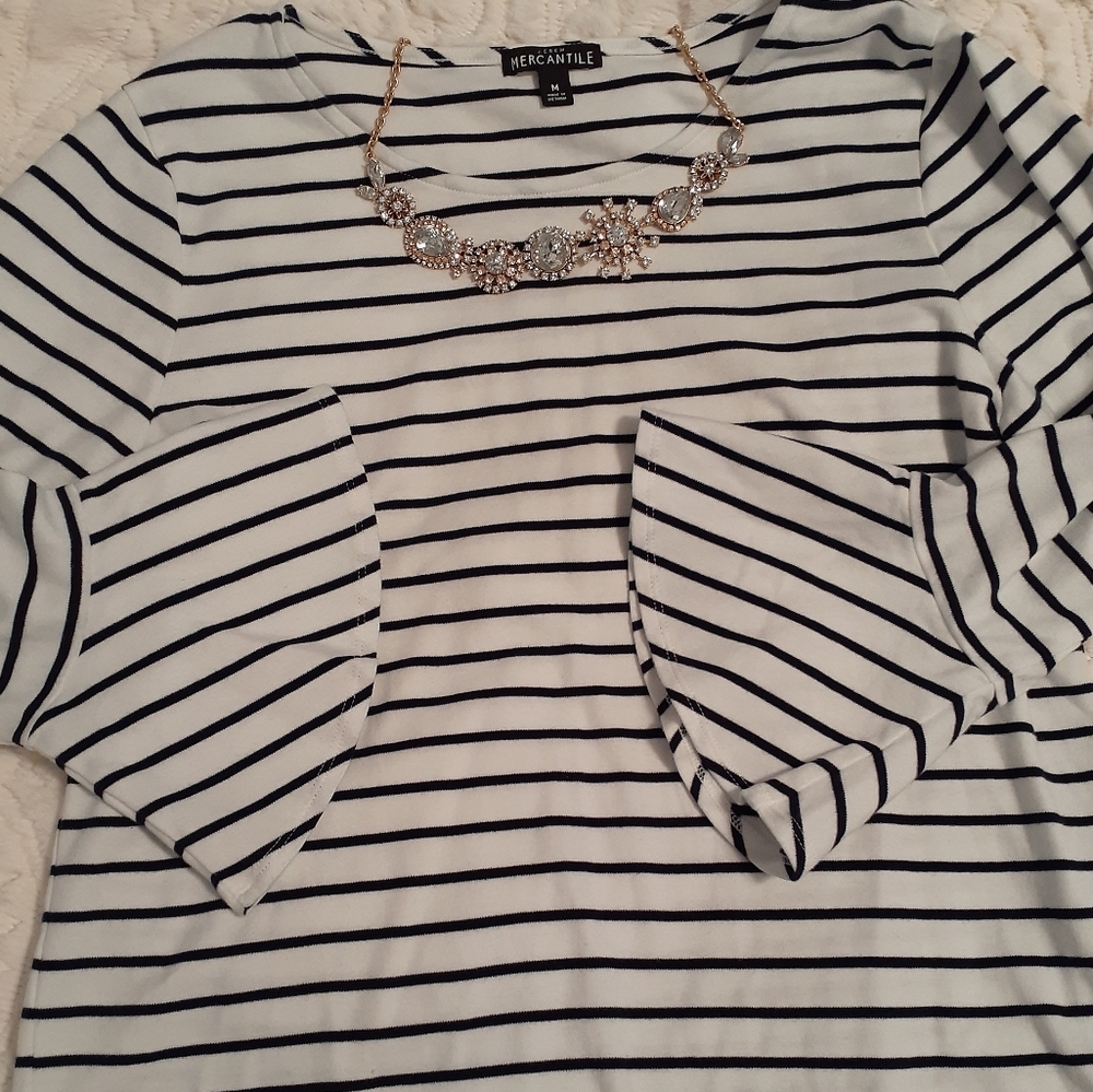 Womens J. Crew 3/4 Sleeve Top